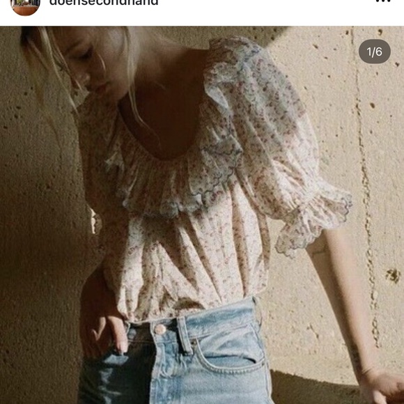 Doen Cream Ruffled Puff Sleeve Blouse - Picture 9 of 11